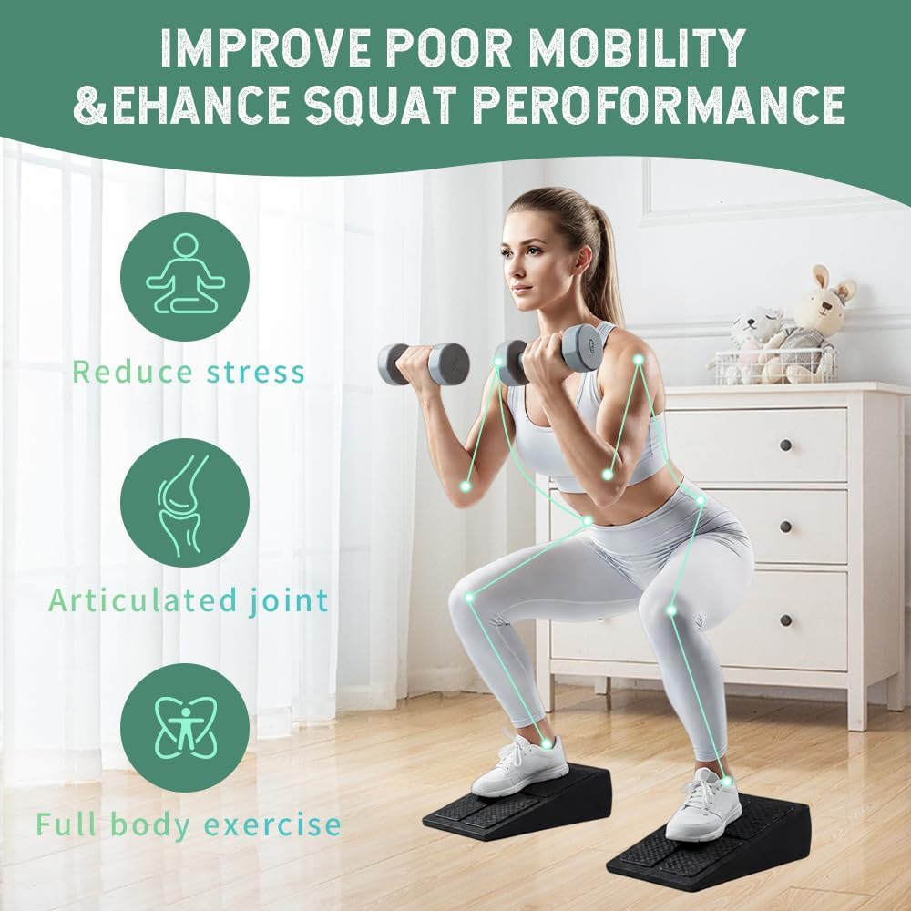 Squat Wedge Block Set - High-Density EPP Slant Board with 8.5° & 17° Angles | Anti-Slip Surface for Calf Stretching & Therapy