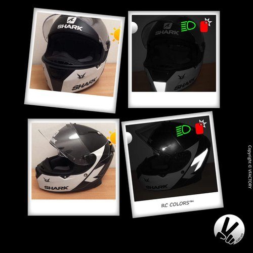 VFLUO - Reflective Sticker Sheet for Bike, Motorcycle, Scooter, Helmets, Stroller/Multi-use - DIY Adhesive board - 3M Technology - High Visibility - Discreet - Optimised adhesion