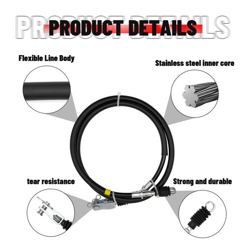 CLUBRALLY 3 PCS Dual Brake Cable Kit, Stainless Steel Core Cable Applicable to Yamaha Ydre/Drive Electric Golf Cart 2014-2020 OEM#JW9-F6341-10-00/JW9-F6341-11-00, JW9-F6351-10-00/JW9-F6351-11-00
