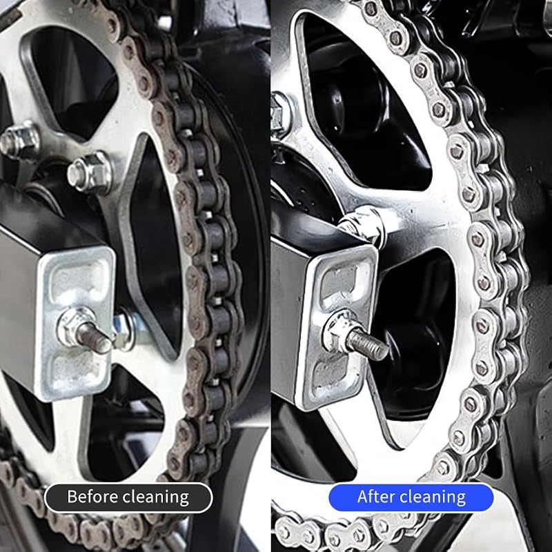 2 PCS Motorcycle & Bicycle Chain Cleaning Brush Set - Blue & Black