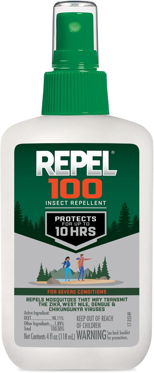Repel 100 Insect Repellent - Long-Lasting 10-Hour Protection Spray | 4 Ounces, DEET Formula