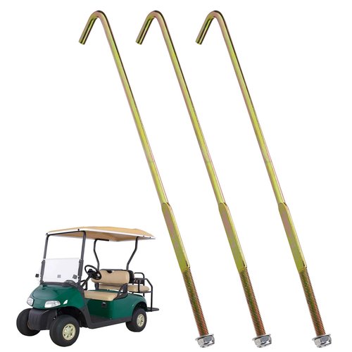 Jerbor 3PCS Golf Cart Battery Hold Down Rod J-Bolt & Nut for EZGO RXV 2008-UP Golf Cart OEM# 602896