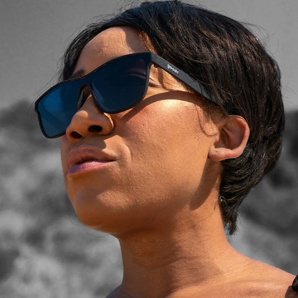 goodr The Future is Void Sunglasses Polarized Sunglasses, Medium Sized (VRG), Black Solid Frames with Black Non-Reflective Glare Reducing Lenses, UV400 Protection, No Slip, No Bounce