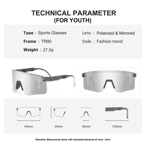 FIXEROS Polarized Youth Baseball Sunglasses for Age 8-16 Boys Girls UV400 Men Women Cycling Eyewear Kids Sports Outdoor Sun Glasses-FAY20