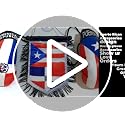 Dominican & Puerto Rico Flag Car Decoration Set with Mini Boxing Gloves