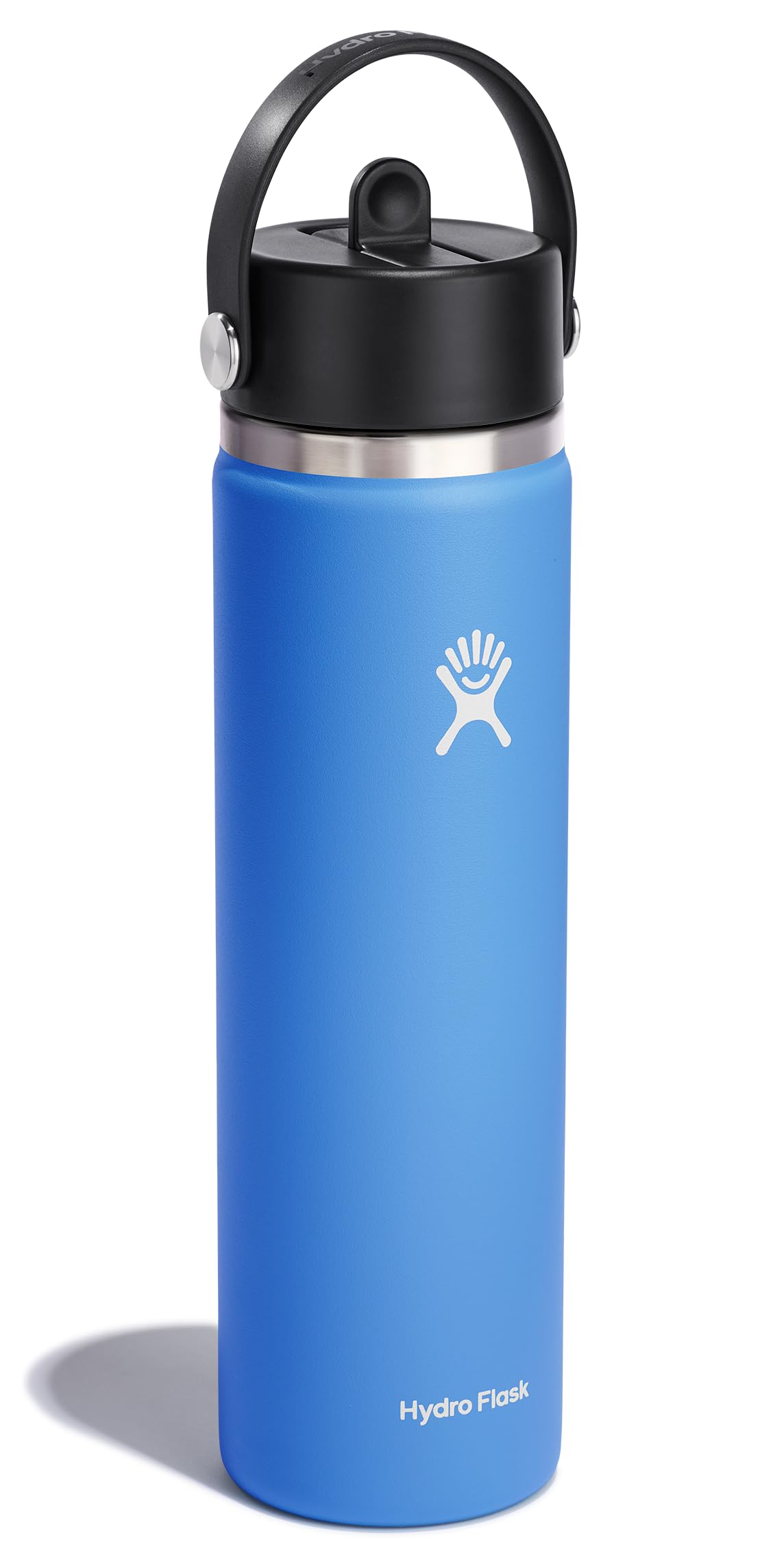 Hydro Flask Water Bottle - Insulated Stainless Steel - Wide Straw Lid, Non Spill, Leakproof in 24 Oz Aloe Green