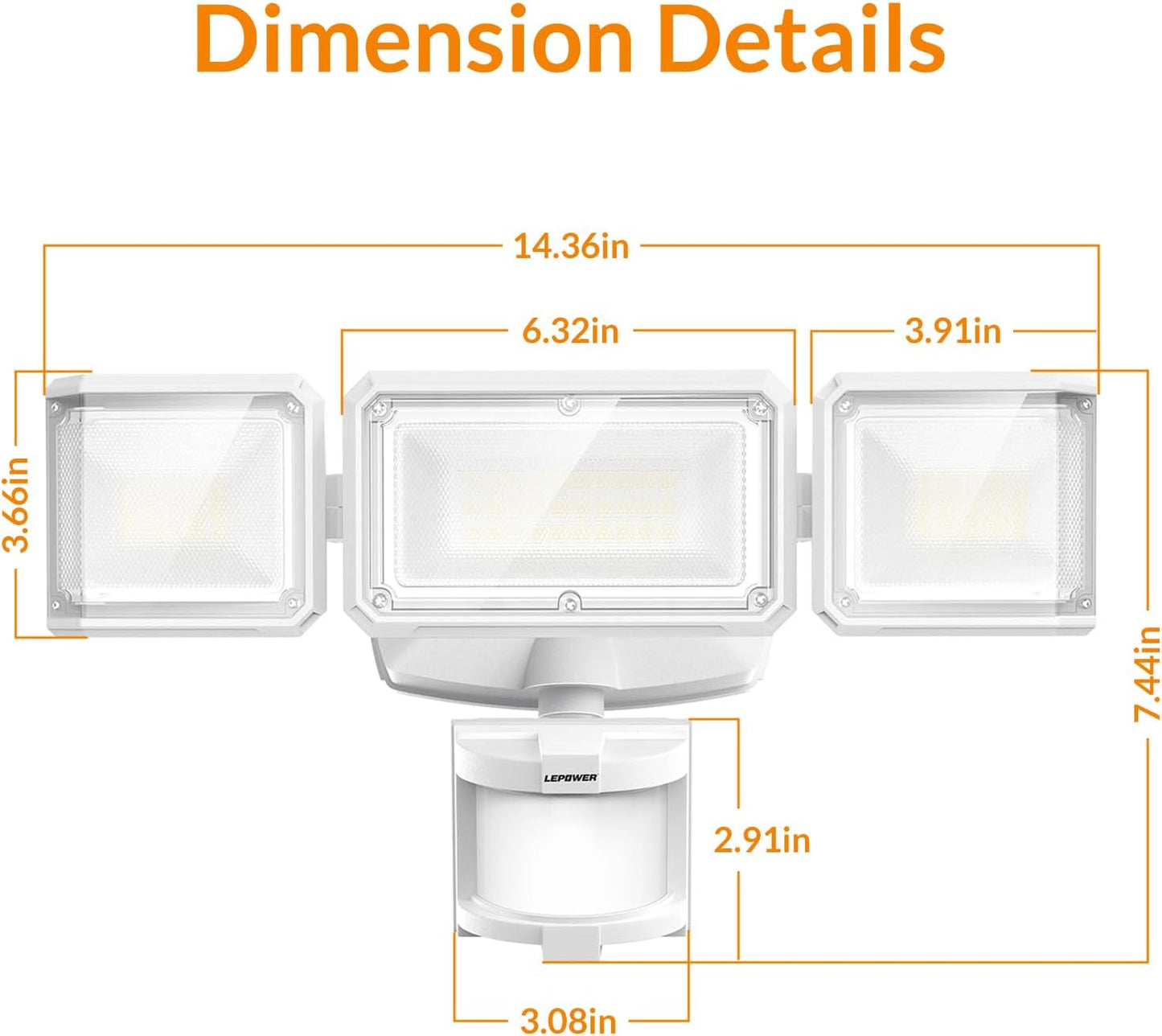 1500LM Battery Powered LED Flood Light with Motion Sensor - Waterproof Security Light for Garage, Yard & Porch