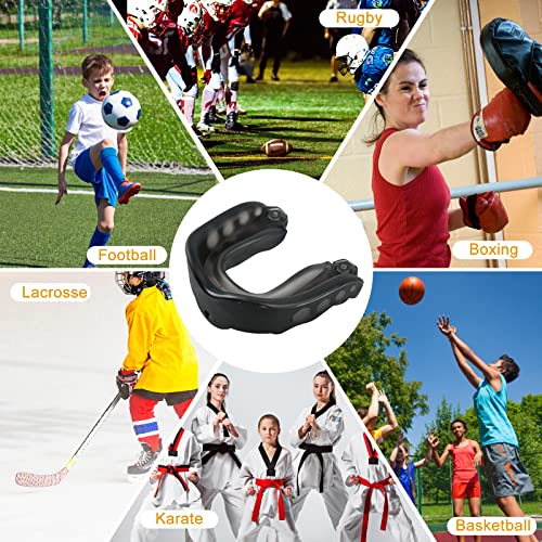 2-Pack Youth Sports Mouth Guard with Strap - Black