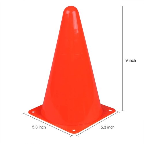 CARTMAN Agility Training Cones - Set of 12/24 | 9" or 12" or Disc | Perfect for Indoor/Outdoor Events