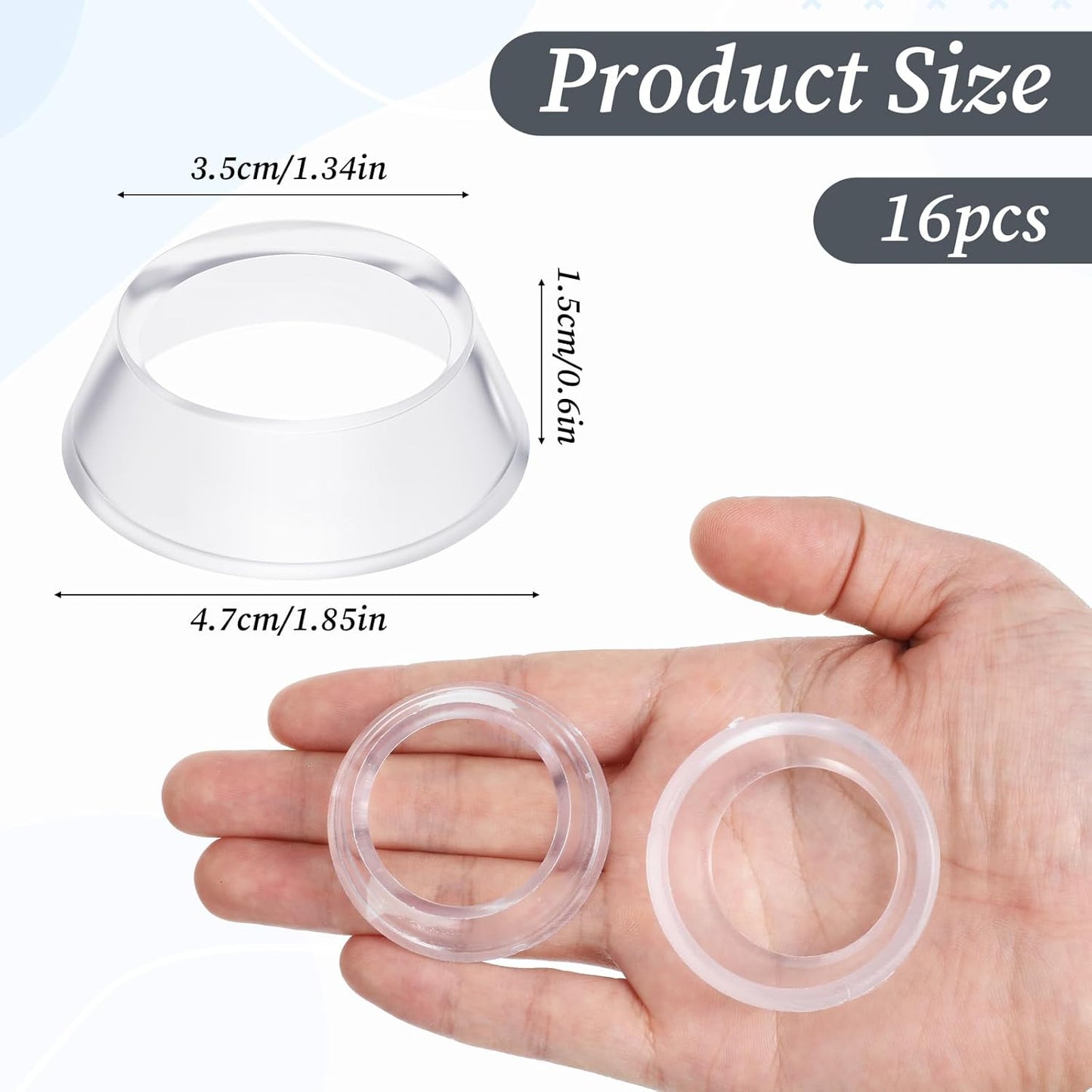 Skiennix Acrylic Baseball Stand - 16 Pcs Clear Ring Display Holder for Sports Balls & Collectibles