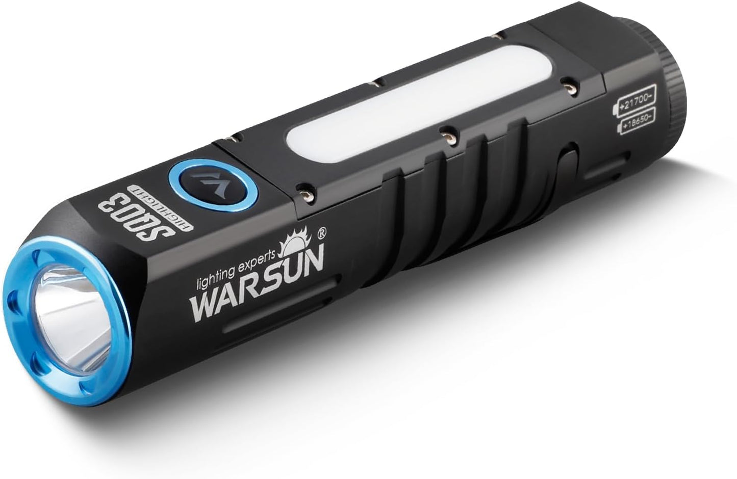 WARSUN SQ03 EDC Pocket Flashlight - 1000 Lumen Rechargeable LED with Clip & Magnetic Base | Waterproof Aluminum for Camping & Hiking
