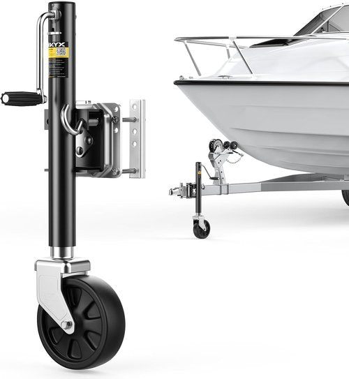 KYX Trailer Jack - 1500 lbs Heavy Duty Swivel Tongue Jack with 8-Inch Wheel & 10.6" Vertical Lift