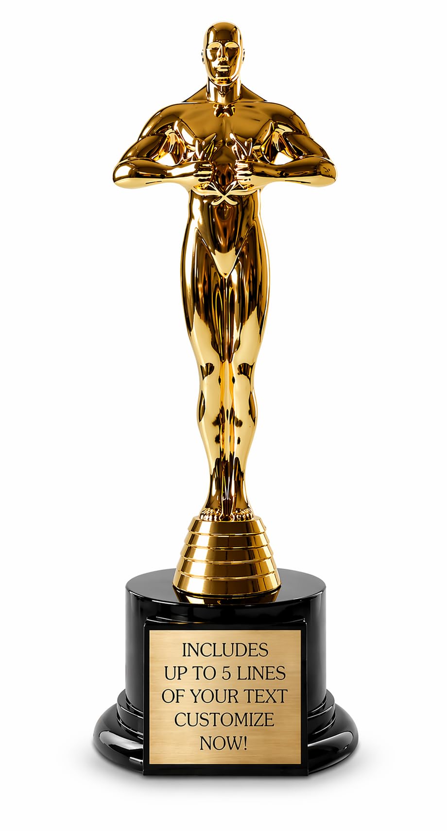 Achievement Custom Trophy 10.5 Inches Tall - Customized Golden Statue Award with Personalized Engraved Plate - Modern Victory Academy Statue - Best Actor Trophies - Personalize it Now!