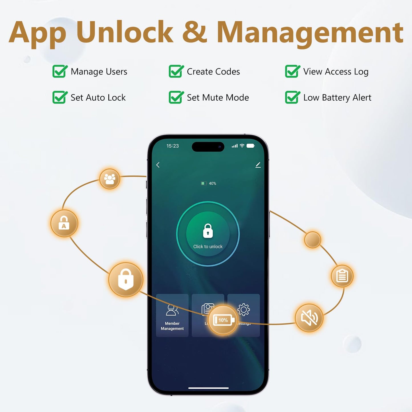 GeekTale 4-in-1 Keyless Entry Door Lock, Fingerprint Door Lock with Keypad, Biometric Smart Lock Deadbolt for Front Door, App Control