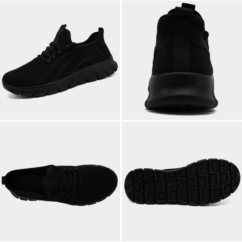 RJYWGS Mens Shoes Black Sneakers for Men Running Tennis Gym Athletic Shoes Workout Comfortable Men Black Size 11