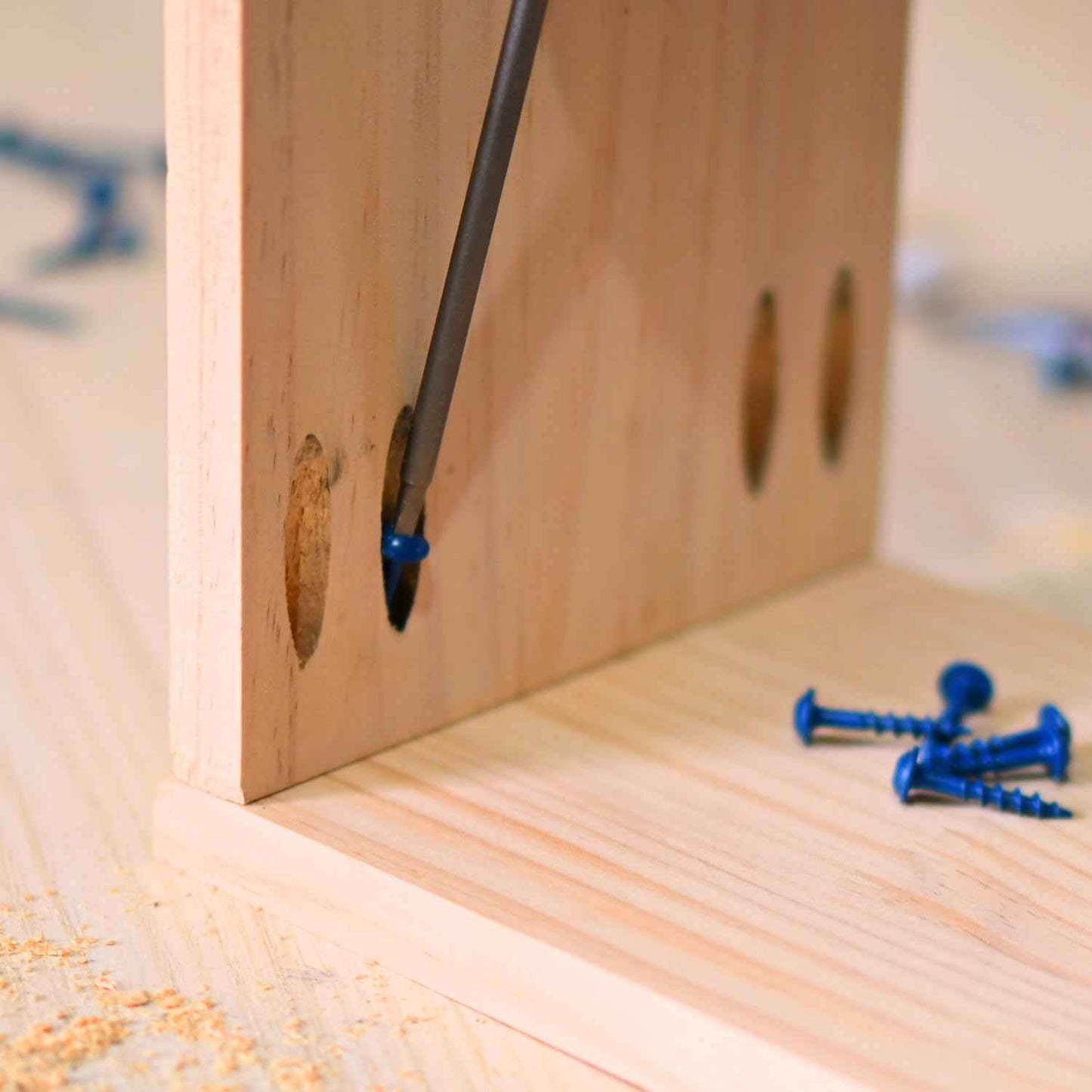 LUPANTER #8×1 Inch Pocket Hole Screws,500 Pcs,Exterior Wood Screws for Wood Working with Blue Coated,Square Drive Head…