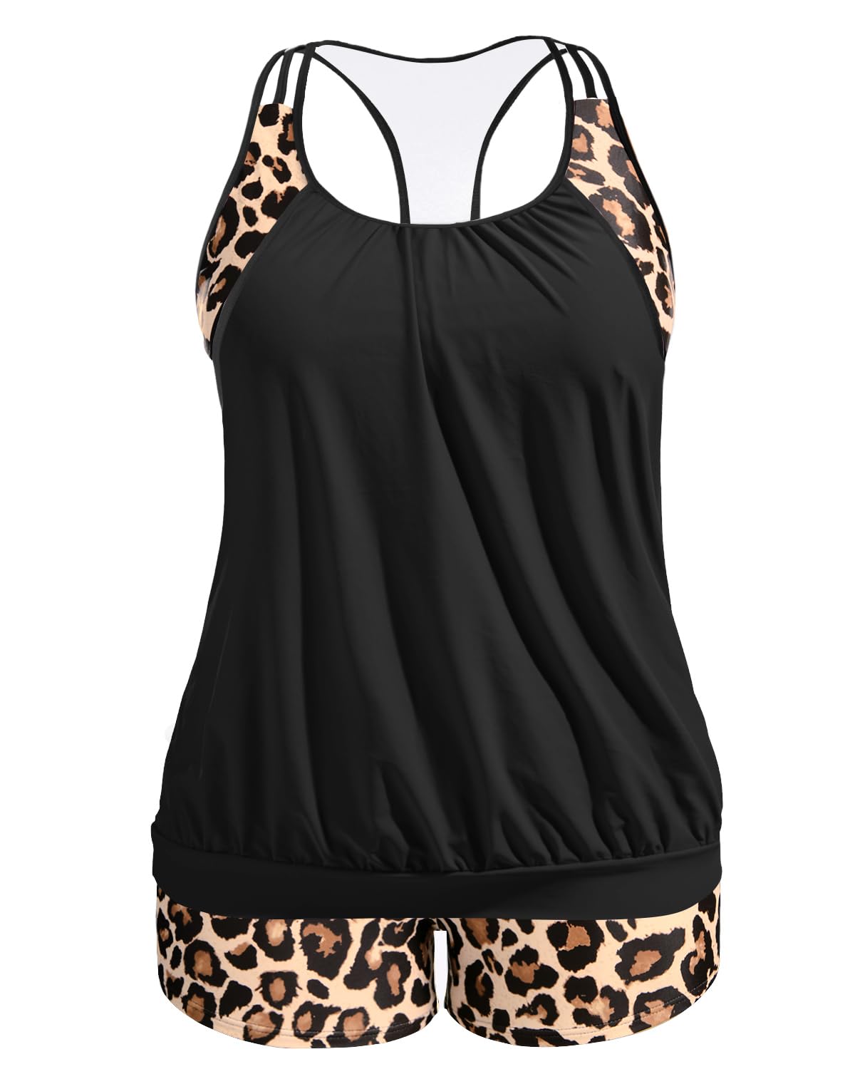 Womens Plus Size Tankini Swimsuit Two Piece Tummy Control Bathing Suit