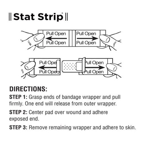 Dukal NUT 15215 Stat Strip Flexible Fabric Adhesive Bandage, 1" x 3" (Pack of 100)