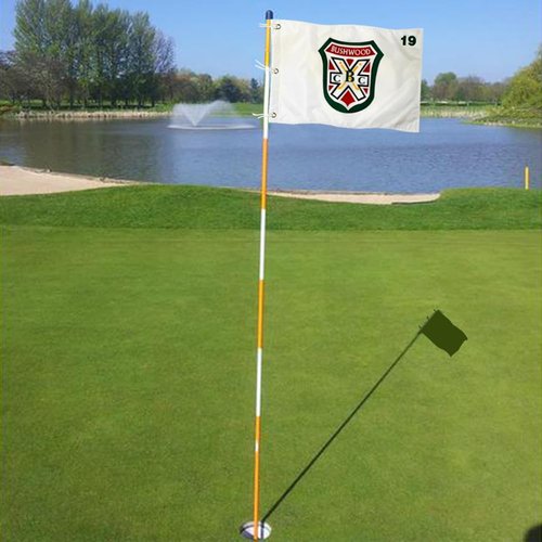 2BUT Standard Bushwood Country Club Golf Pin Flag Practic Putting Green Golf Flag For Backyard Garden Double-Sewn 600D Nylon Miniature Pin Flag (20"x13" Grommet)