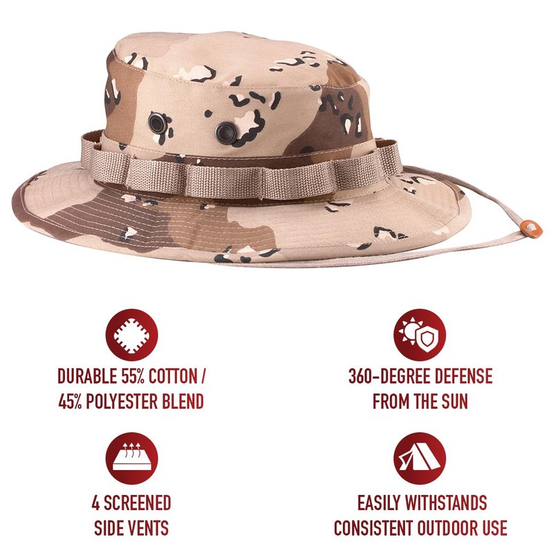 Rothco Boonie Hat - Ultimate Sun Defense for Outdoor Adventures – 6-Color Desert Camo – 7 1/2