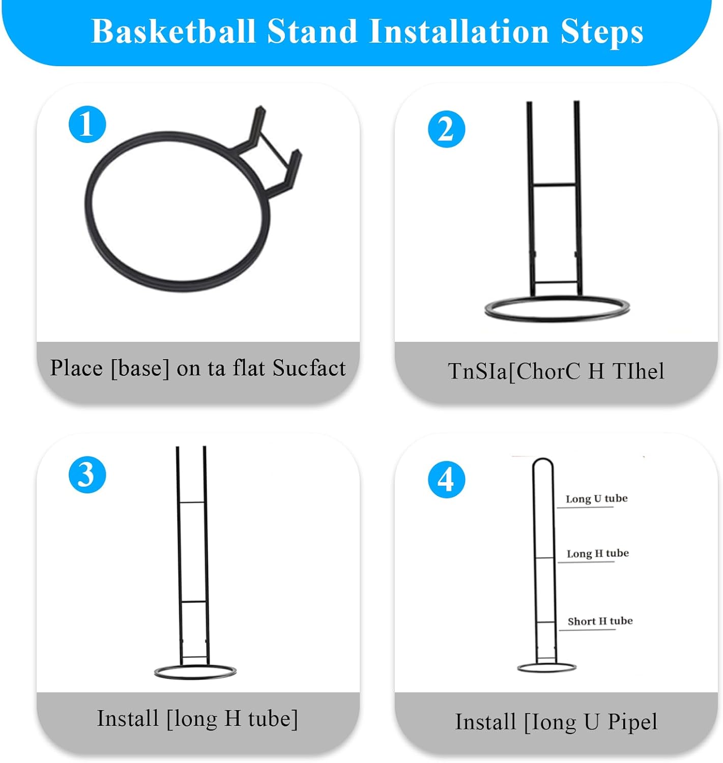 Skiennix 4-Tier Ball Storage Rack - Heavy-Duty Carbon Steel Holder for Basketball & Football | Nail-Free Design