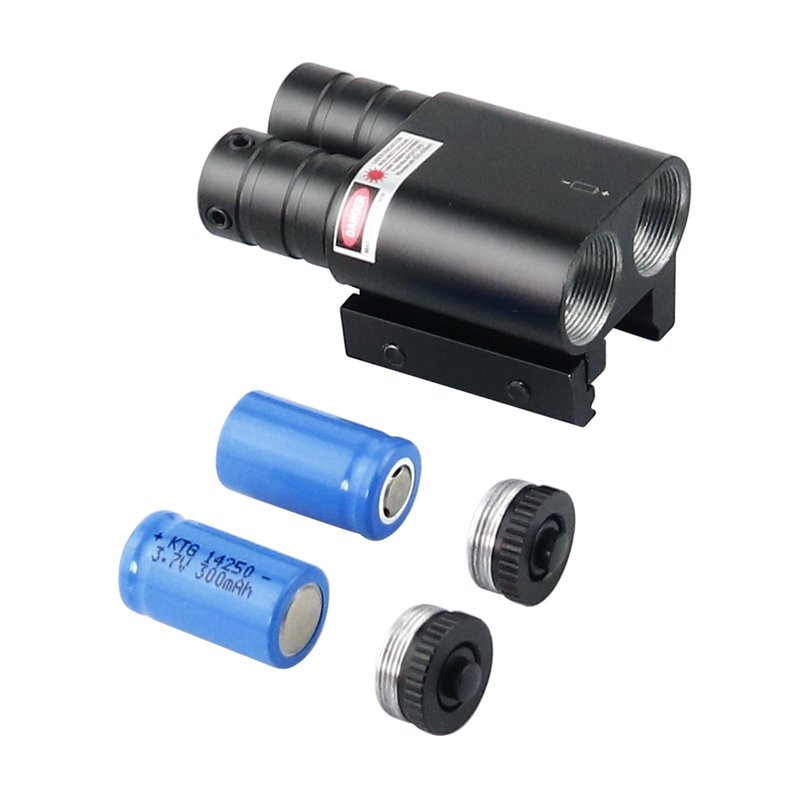 Beileshi Tactical Flashlight and Red Laser Sight Combo with Picatinny Rail Mount