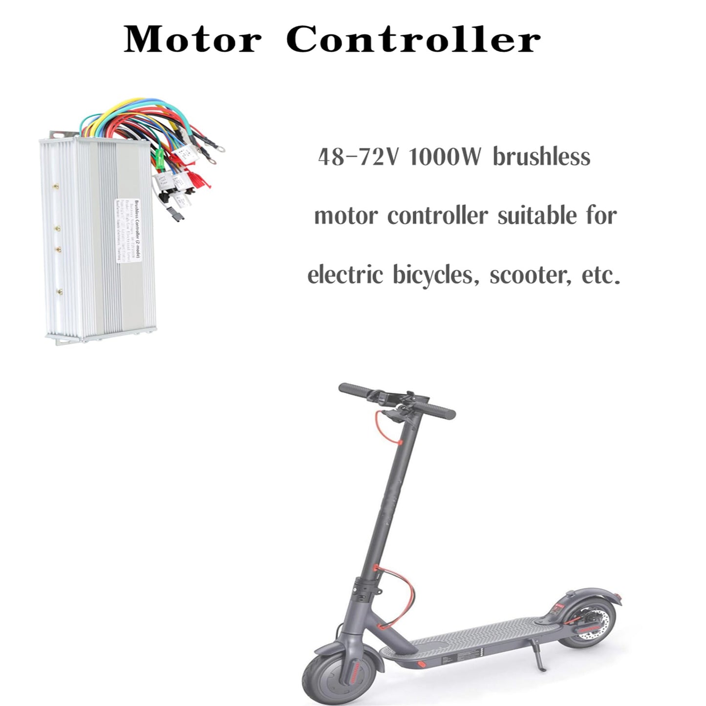 WFLNHB 48-72V 1000W Brushless DC Electric Motor Speed Control Box(2-Mode) for Electric Bicycle Scooter Square Controller
