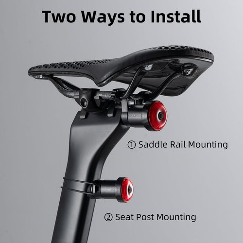 ROCKBROS Bike Tail Light Smart Brake Sensing Rear Bike Light,Auto On/Off, Waterproof,Type C USB Rechargeable，Black
