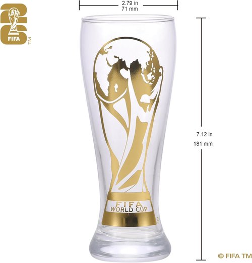 FIFA World Cup 2026 Trophy Beer Glass - 11oz Collector's Edition - Durable & Elegant Design