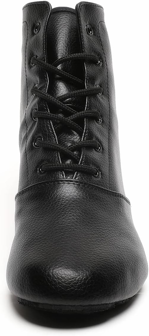 Skiennix Lace Up Black Jazz Dance Shoes - Stylish Boots for Women & Girls