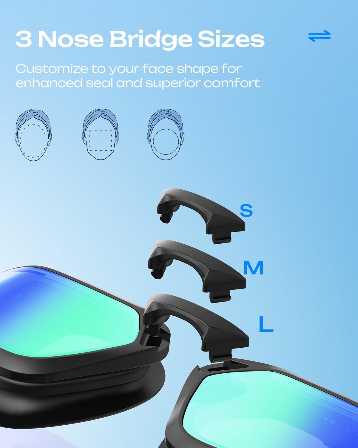 OLANRUN Swim Goggles - Unisex Adult Swimming Goggles with Anti-Fog, UV Protection & HD Wider View