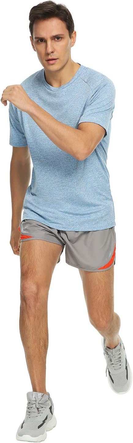 Xelky Men's Dry Fit Athletic T-Shirts - Moisture-Wicking Short Sleeve Gym Tops | 4-5 Pack