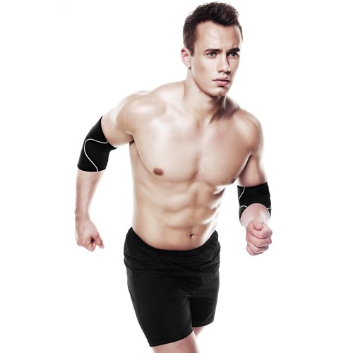 Rehband Elbow Brace for Sports & Everyday Use, 3mm Neoprene Elbow Support, Non-Slip, Stabilizing Elbow Support with Compression for Men & Women, stabilizes Joints and Muscles, Colour:Black, Size:Large