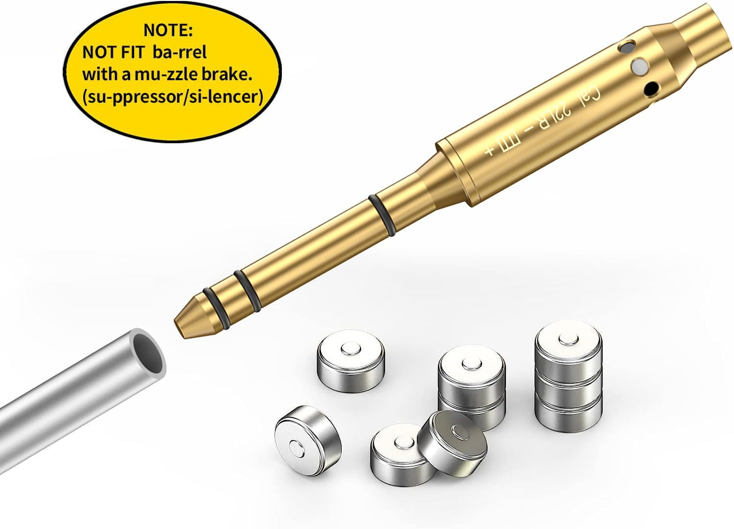 Tipfun .22LR Red Laser Bore Sight End Barrel Laser Boresighter Easy to Fit Revolvers Pistols Rifle and Air Guns