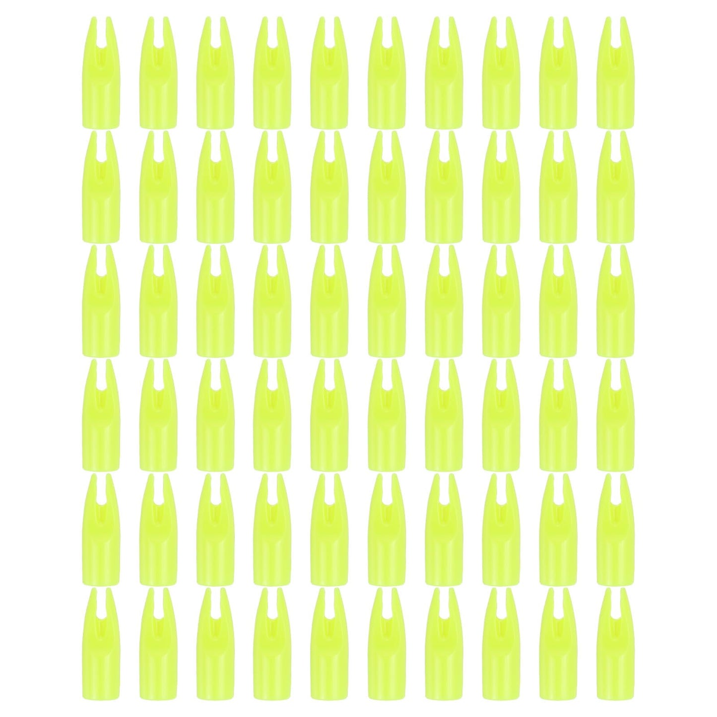 PATIKIL Archery Arrows Nocks 7mm, 60 Pcs Plastic Glue on Arrow Nock Replacement for Hunting Arrows Compound Bow Recurve Bow, Yellow