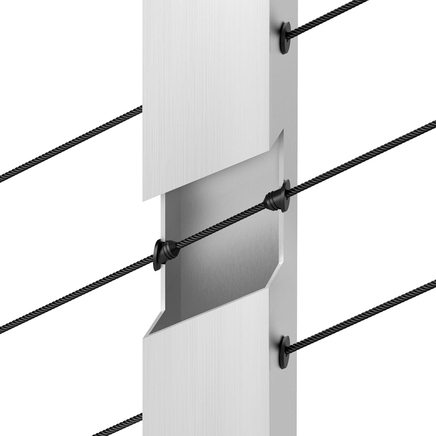 BLIKA 50 Pack 30 Degree Cable Railing Rubber Grommets for 1/8" 5/32" 3/16" Cables for Metal Cable Railing Posts, 30 Degree Angle Beveled Protector Sleeves, 1/8" Cable Railing Grommet, BL10-A