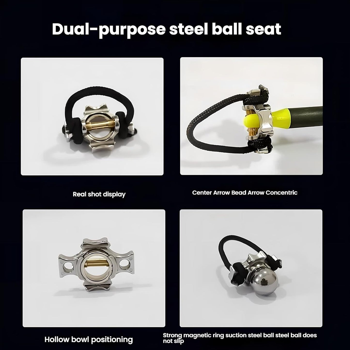 Skiennix Steel Ball Archery D Loop - Dual Purpose Compound Bow Accessory