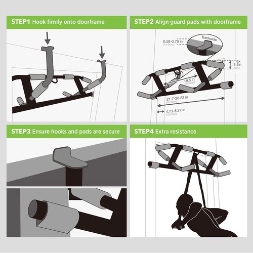 KAKICLAY 2026 Upgrade Multi-Grip Pull Up Bar with Smart Larger Hooks Technology - USA Original Patent, Designed, Shipped, Warranty