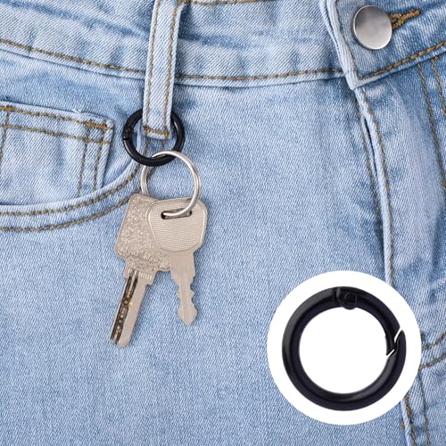 51Pcs Colorful Round Spring O Rings - Key Ring Clips, 17 Colors