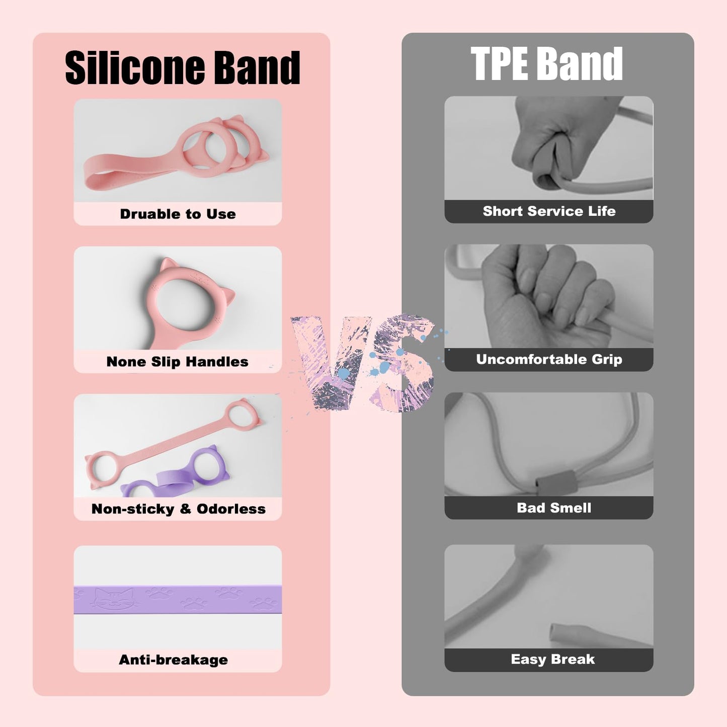 TREKONPEAK Figure 8 Resistance Bands, 8-Shaped Exercise Band for Women Arms Shoulder Back Legs Stretching Pilates Yoga (Pink 15Lb & Purple 25Lb & Blue 35Lb)