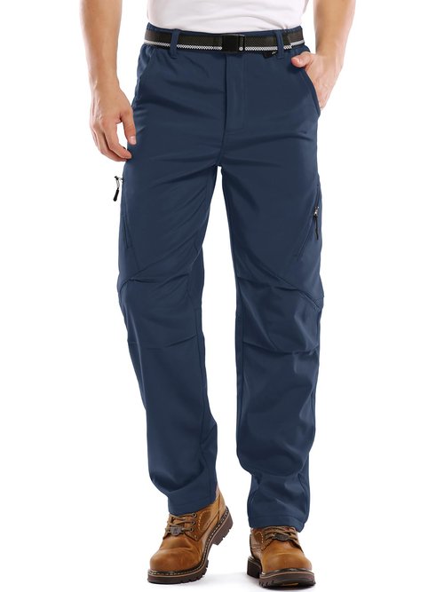 Jessie Kidden Mens Hiking Pants Water Repellent Outdoor Snow Ski Fishing Camping Walking Fleece Lined Insulated Winter Pants (6070 Blue 36)