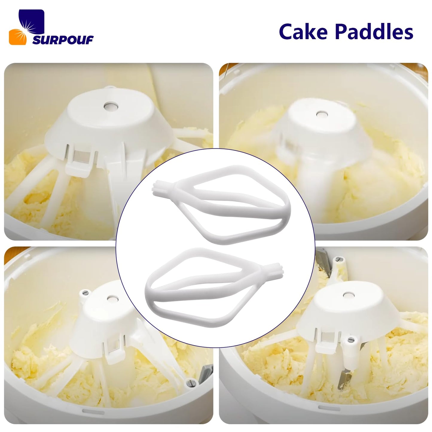 Cake Paddles for Artiste Stand Mixers Compatible with Universal Plus & NutriMill Mixers,Food Grade(2 Pack)