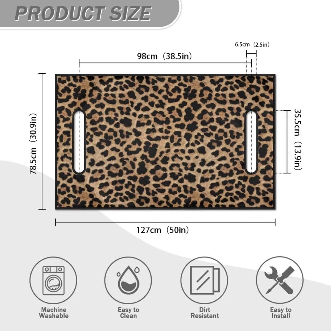 Yuuxorilu Leopard Golf Cart Seat Covers Anti-Hot Golf Cart Seat Towel Blanket Summer Golf Cart Seat Towel Travel Sports Cheetah Golf Cart Seat Cover for 2-Person Seats Club Car Golf Cart Accessories