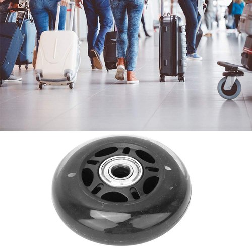 Kadimendium Roller Skates Replacement Wheels Silent PU 3in Skates Luggage Cart Accessories Black Board Caster Board with 608ZZ Bearing for Luggage Cart Skates