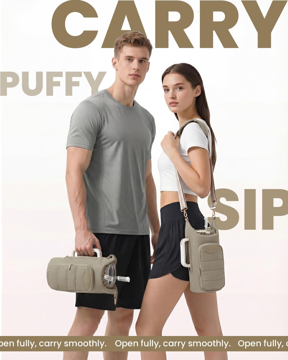 Sportsnew Water Bottle Holder - 30oz/40oz Tumbler Carrier with Phone Pocket & RFID-Blocking Closure