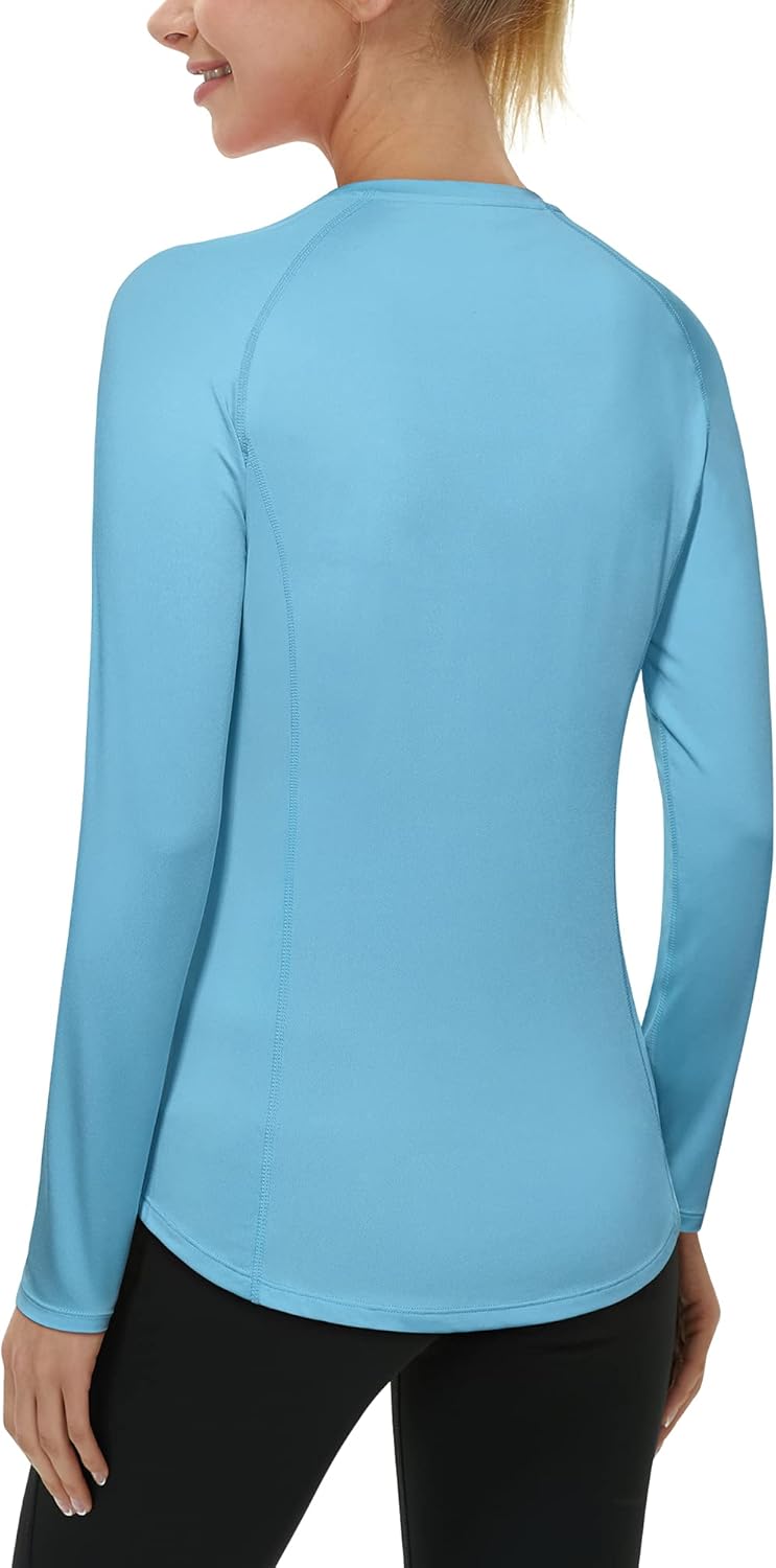 Roadbox Women's Long Sleeve UV Sun Shirt - UPF 50+ Rash Guard for Swim & Workout Activities