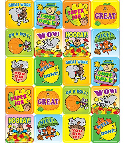 Fall Fun Motivational Stickers - 120-Piece Classroom Pack
