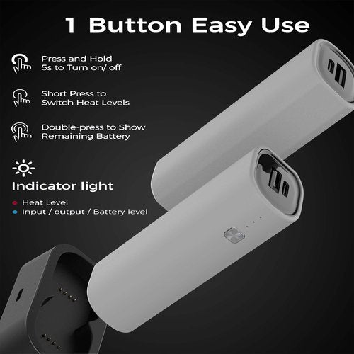 Hand Warmers Rechargeable 2 Pack, 10000 mAh Electric Hand Warmer,360°Surround Heat Magnetic Electric Handwarmer,3 in 1 Reusable Electric Heater & Power Bank with Fast Charging Station