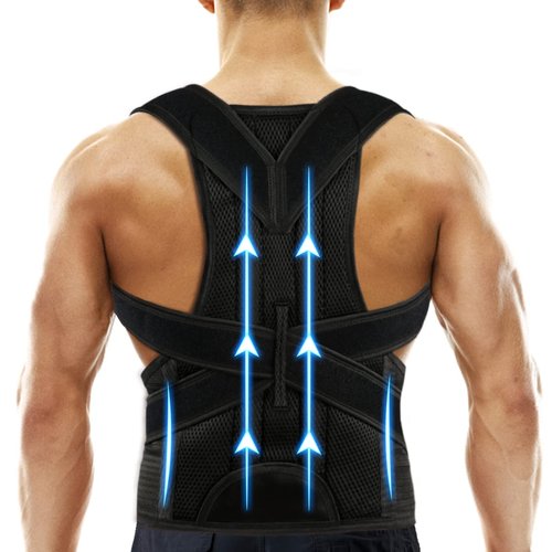 KLEUET Back Brace Posture Corrector for Women and Men, Relief for Waist, Back and Shoulder Pain, Adjustable and Breathable, Improve Posture L(33"-37")
