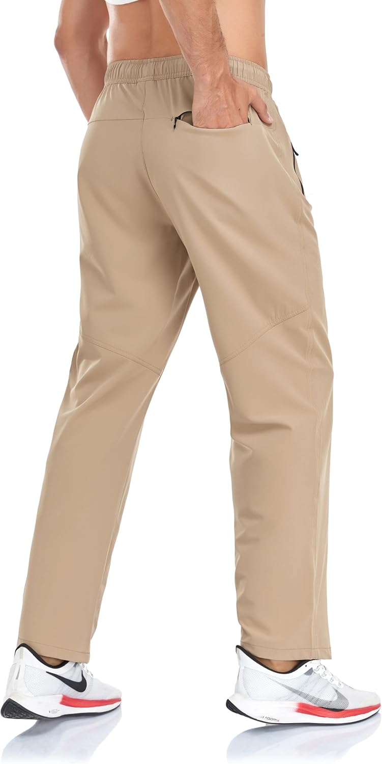 Rapoo Men's Lightweight Athletic Pants - Quick Dry with Zipper Pockets | Perfect for Travel & Workouts